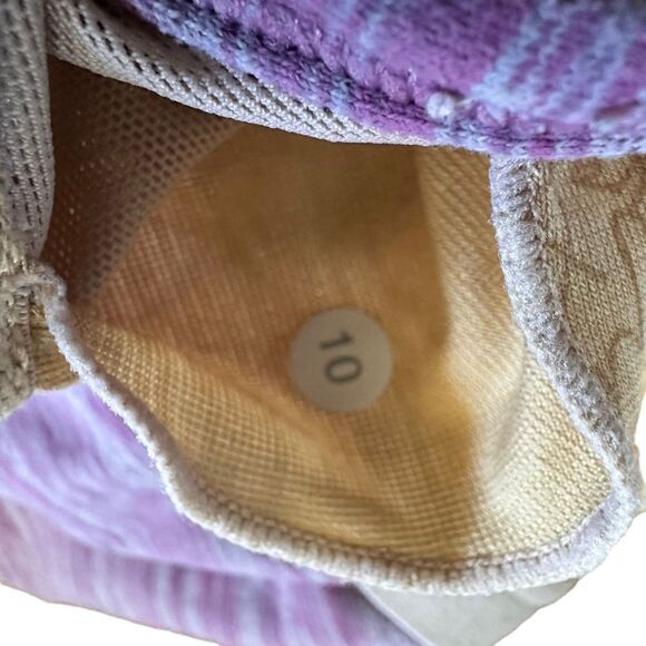 Lululemon Power Y Tank Top Sz 10 Muted Mauve Stripes Galore Pink Gray Purple - Picture 5 of 8